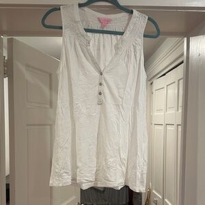 Lilly Pulitzer Ivory Buttoned Tank Top